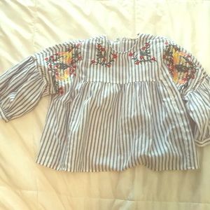 Blue and white womens small shirt